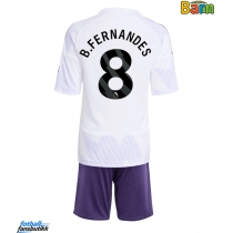 Manchester United Bruno Fernandes #8 Bortedraktsett Barn 2025-26 Kortermet (+ Korte bukser)